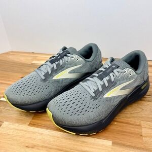 Brooks Ghost 16 Mens Running Shoes Grey Yellow 1104181D040 Size 8.5 Medium D